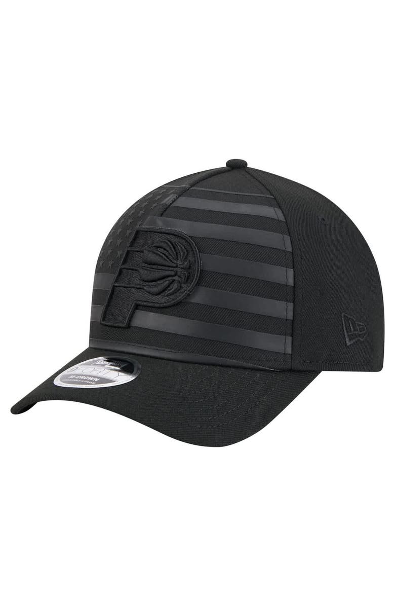New Era Men's New Era  Black Indiana Pacers Game Day Flag A-Frame 9FORTY Adjustable Hat, Main, color, 