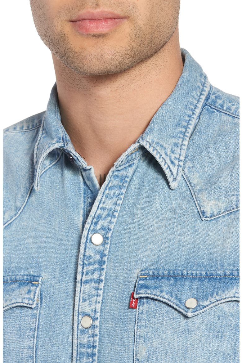 Levi's® Barstow Western Shirt, Alternate, color, LIGHT WEIGHT MARBLED DENIM