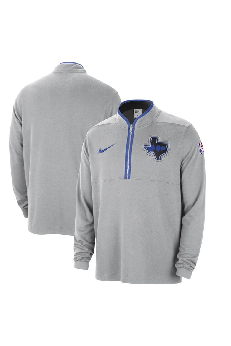Men's Nike Silver Dallas Mavericks 2023/24 City Edition Authentic Coaches Half-Zip Top, Main, color, Silver
