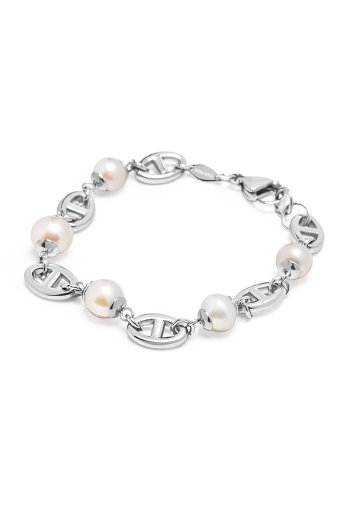 Nialaya Pearl Mariner Bracelet In Silver