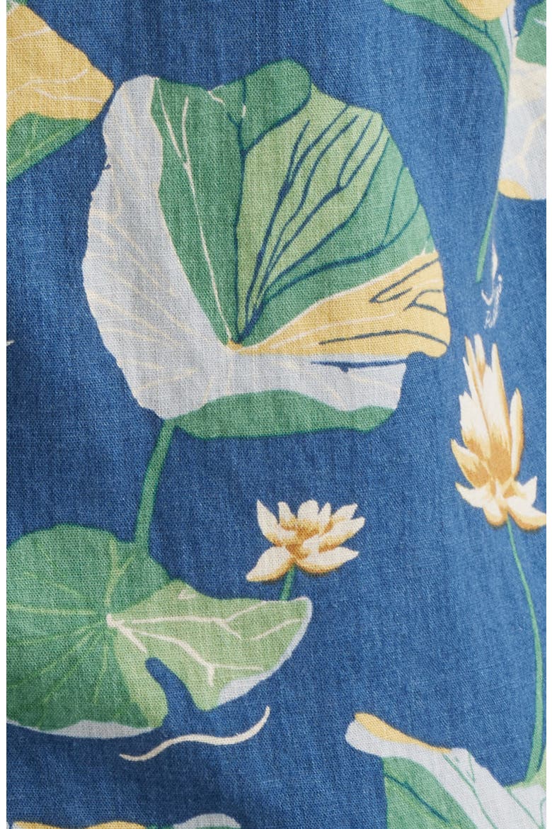 Floral Cotton Camp Shirt, Alternate, color, LILY PAD BLUE