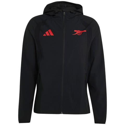 Men's adidas  Black Arsenal Tiro Travel Full-Zip Windbreaker