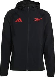 adidas Men's adidas Black Arsenal Tiro Travel Full-Zip Windbreaker