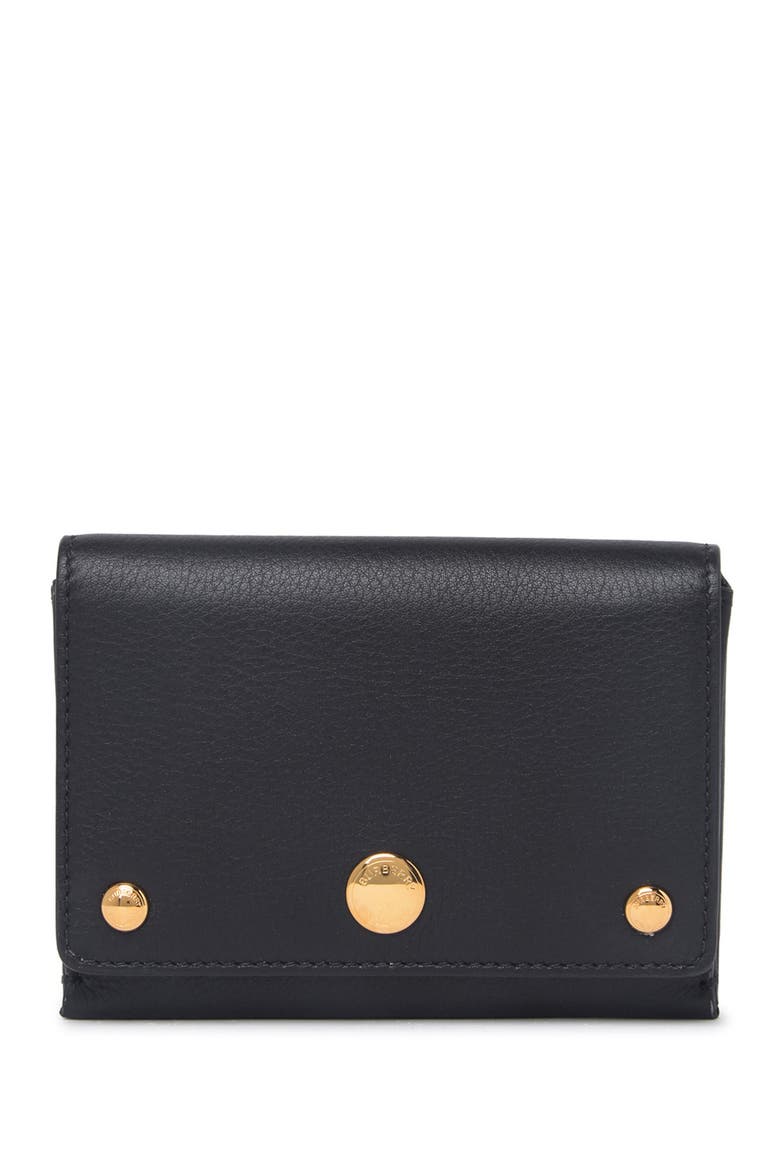 Jade Studded Leather Wallet, Main, color, BLACK