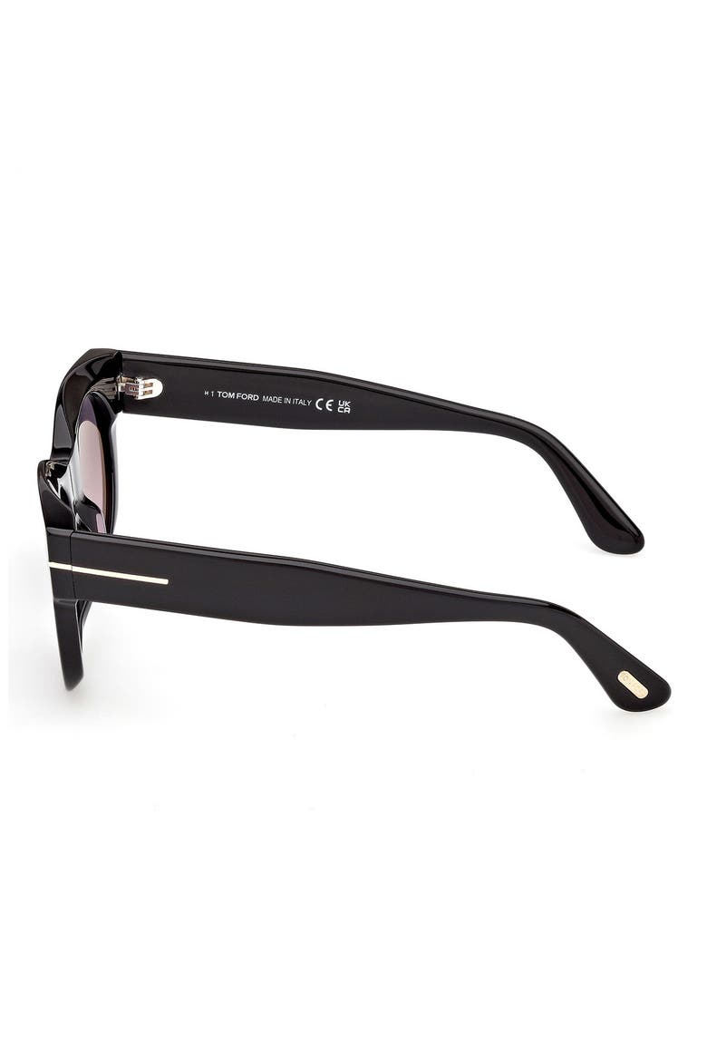 Marine 50mm Gradient Round Sunglasses, Alternate, color, BLACK / SMOKE TO PURPLE LENS