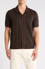 Buffalo Jeans Wotison Short Sleeve Knit Button-Up Shirt