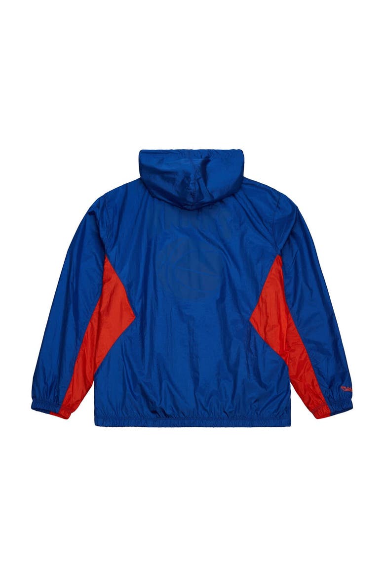 Men's Mitchell & Ness Blue New York Knicks Playmaker Full-Zip Hooded Windbreaker Jacket, Alternate, color, Blue