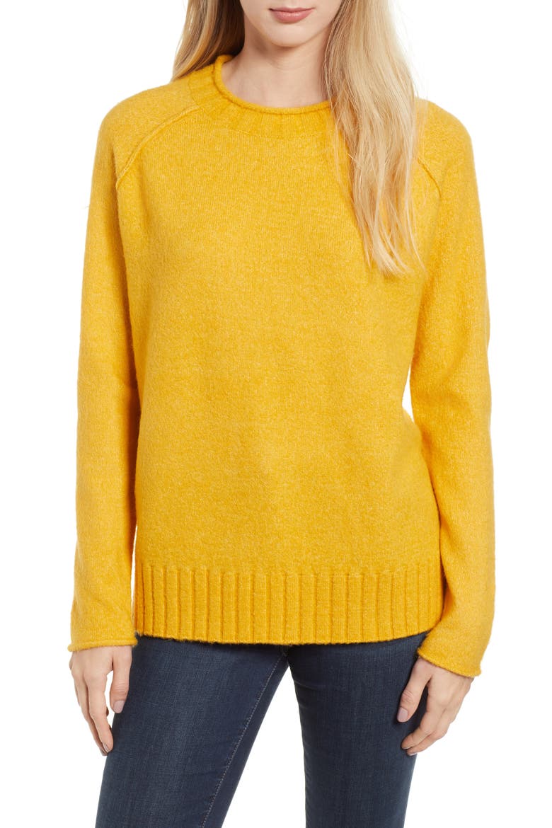 Cozy Crewneck Sweater, Main, color, YELLOW MINERAL