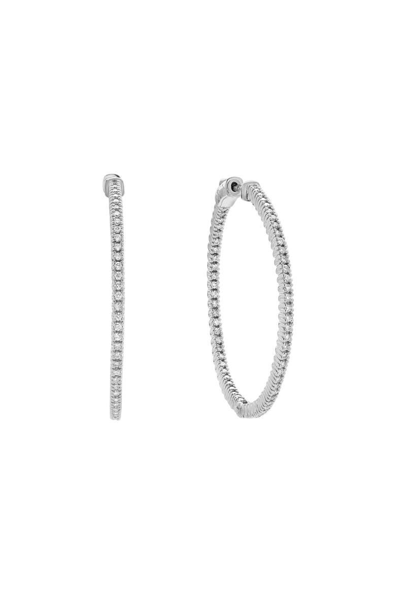 LuvMyJewelry Serene 14K White Gold Diamond HoopEarrings - 1.25 Cts, Alternate, color, 14K White Gold