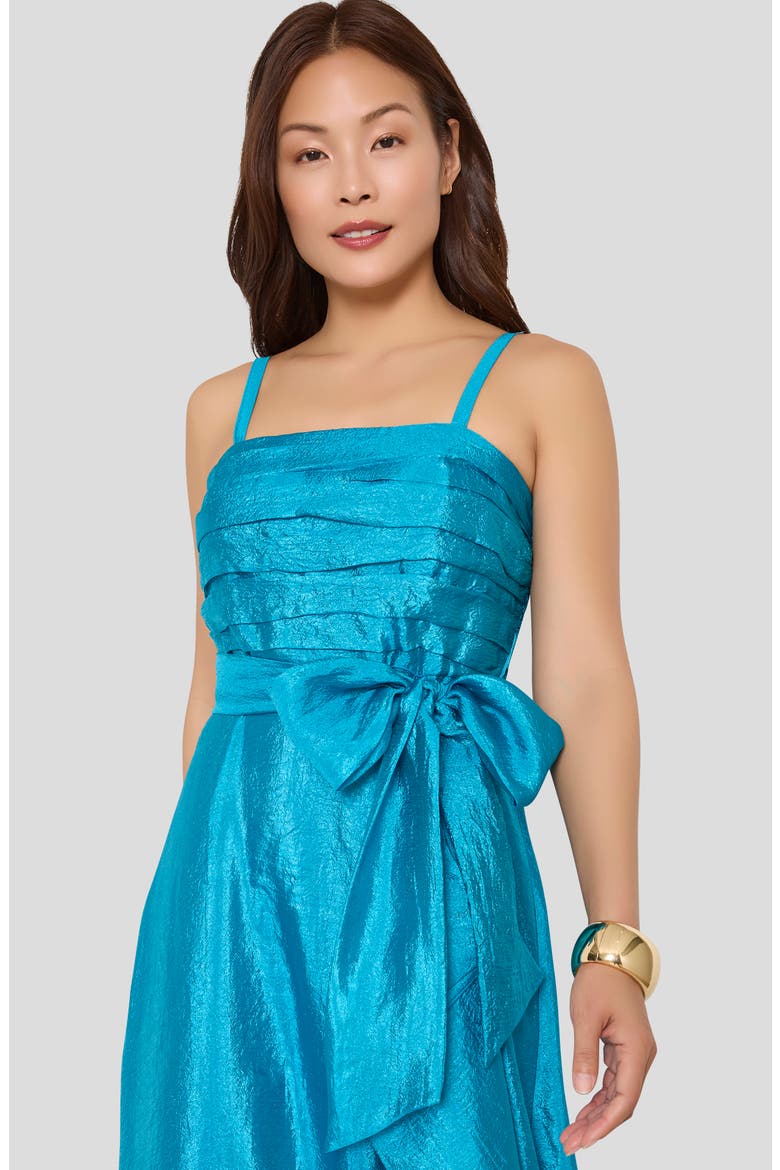 Ruched Metallic Sleeveless Gown, Alternate, color, BLUE JEWEL
