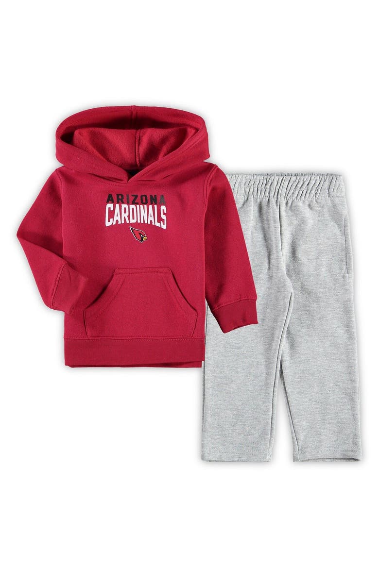 Toddler Cardinal/Heathered Gray Arizona Cardinals Fan Flare Pullover Hoodie & Sweatpants Set, Main, color, Cardinal