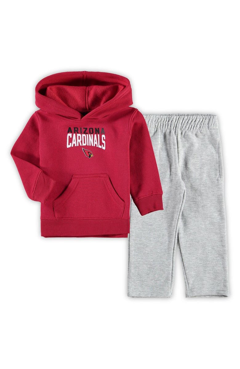 Outerstuff Toddler Cardinal/Heathered Gray Arizona Cardinals Fan Flare Pullover Hoodie & Sweatpants Set, Main, color, 