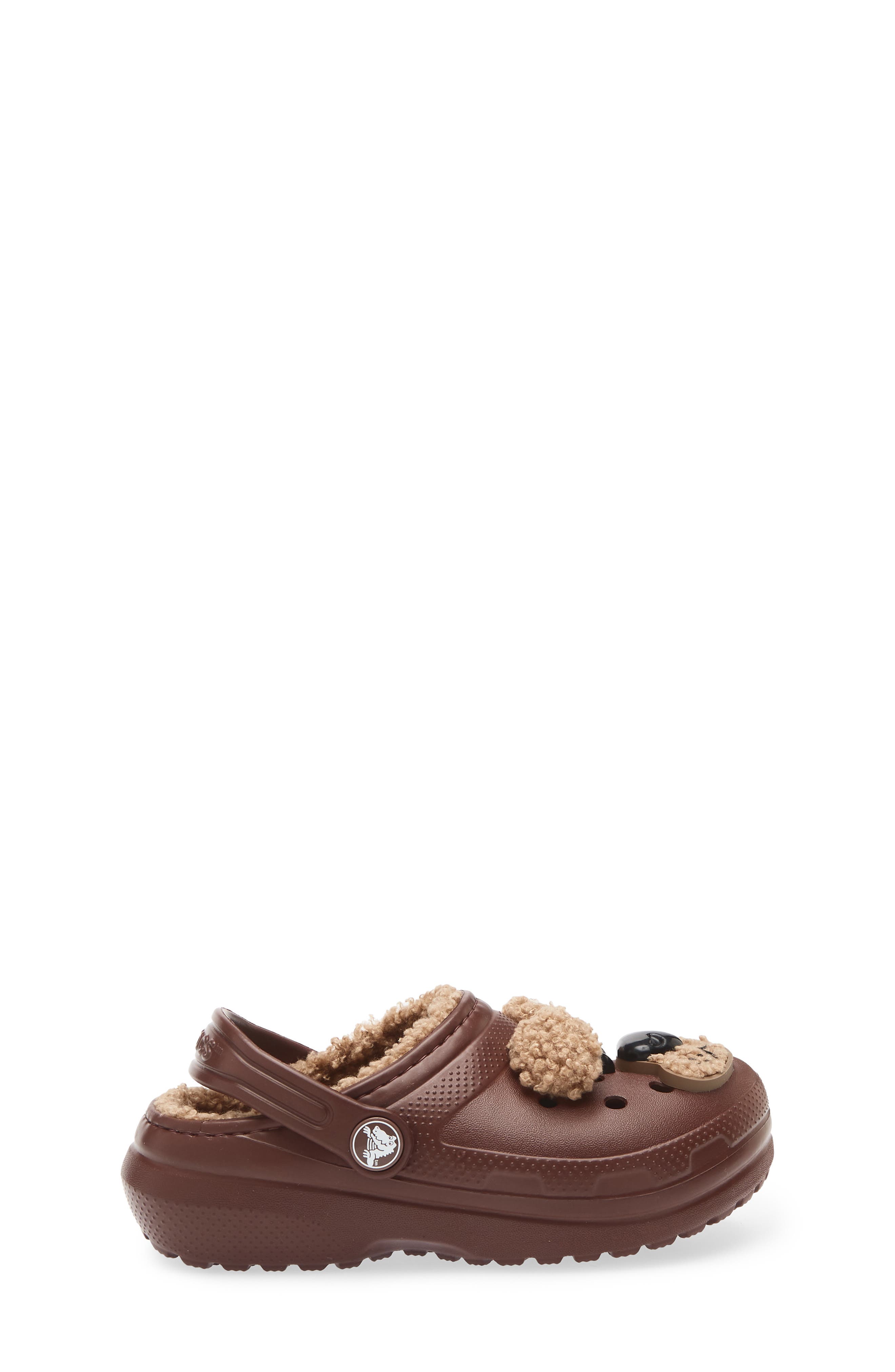 CROCS Faux Shearling Lined Bear Clog, Alternate, color, Dark Clay
