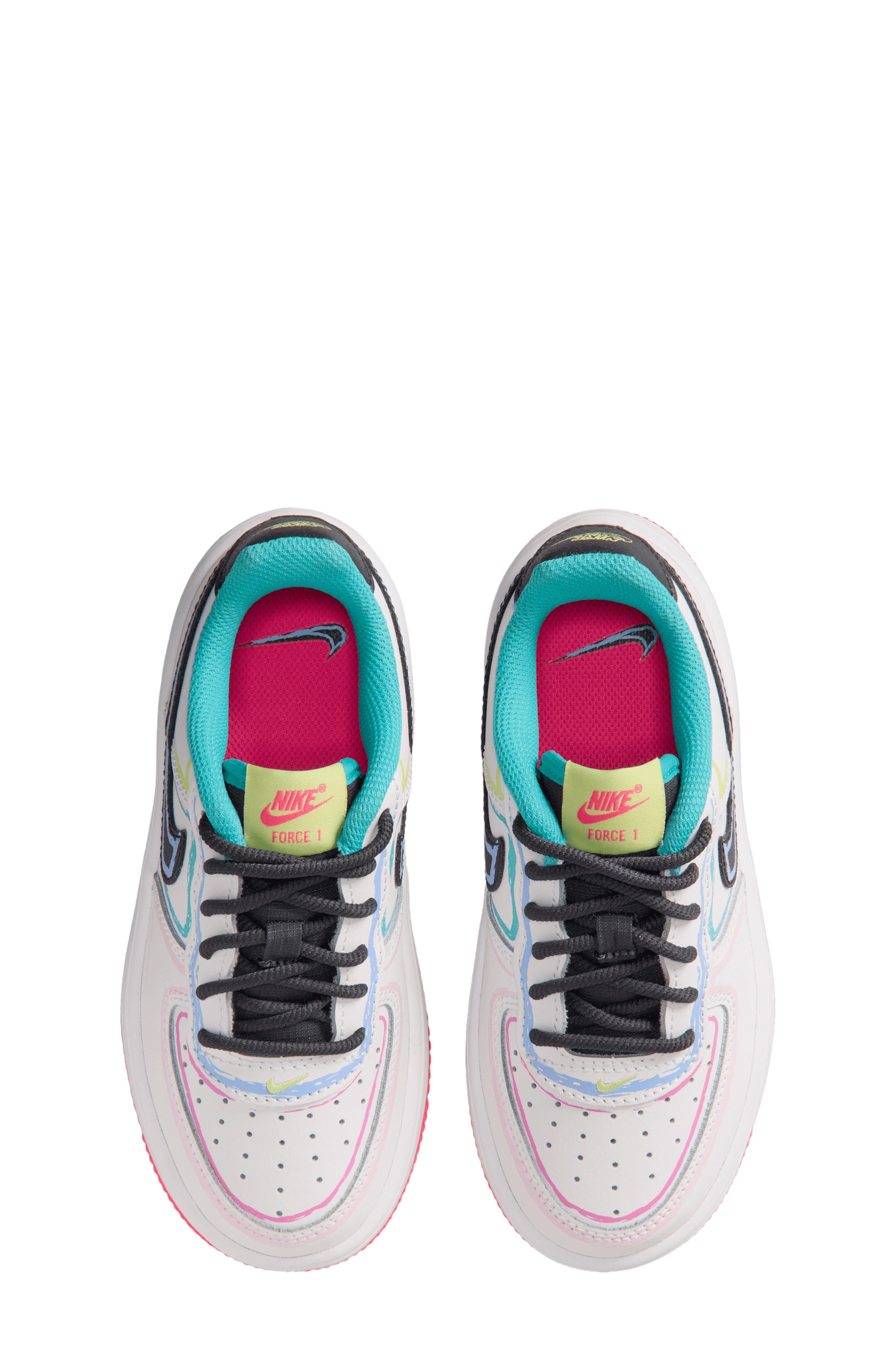 Nike Kids' Force 1 Basketball Sneaker, Alternate, color, White/ Pink/ Dusty Cactus