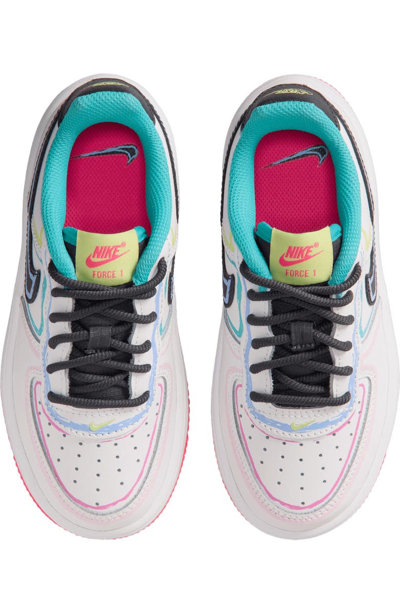 Nike Kids' Force 1 Basketball Sneaker, Alternate, color, White/ Pink/ Dusty Cactus