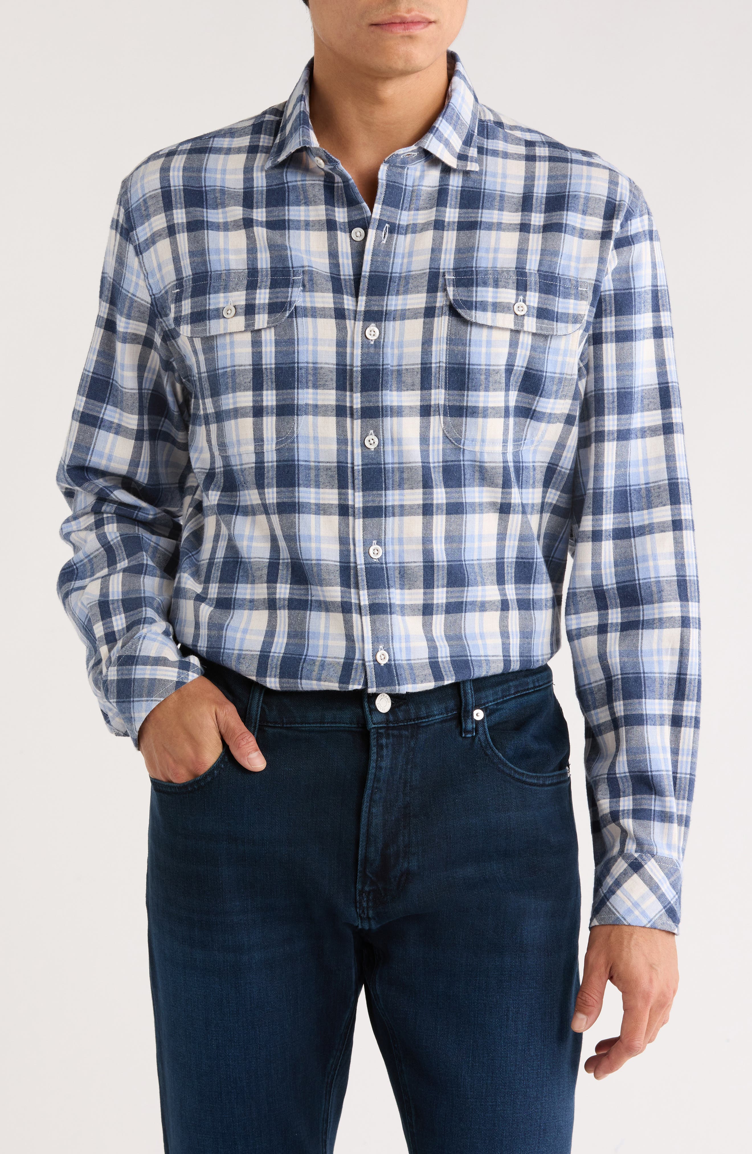 James Campbell Baywood Plaid Button-Up Shirt