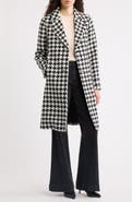 CeCe Houndstooth Single Breasted Coat
