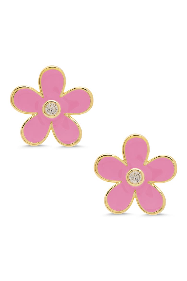 Kids' Floral Stud Earrings, Main, color, PINK