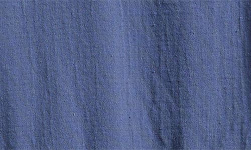 Shop Free People Sunset City Oversize Raw Hem Cotton Gauze Shirt In Vintage Indigo