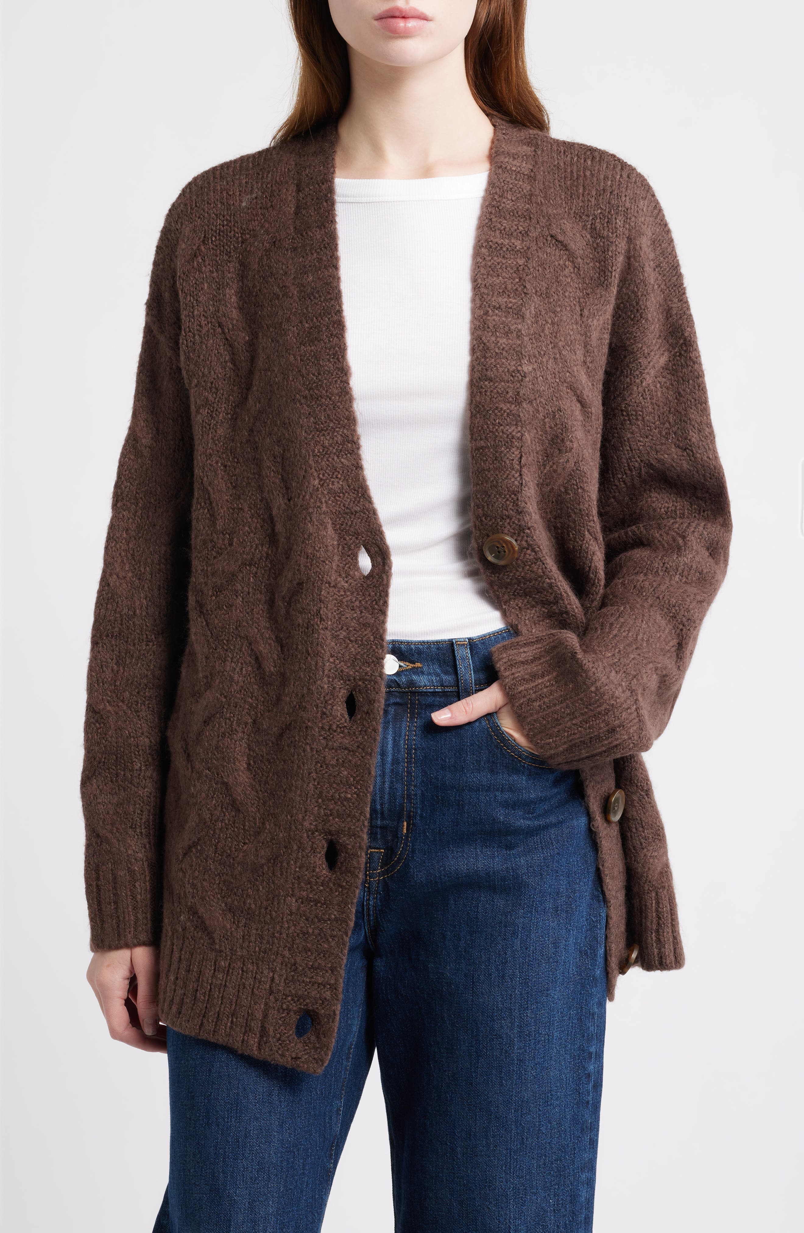 Treasure & Bond Oversize Cable Stitch Cardigan