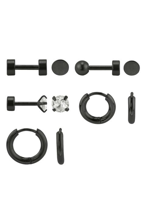 Set of 5 Stud & Hoop Earrings