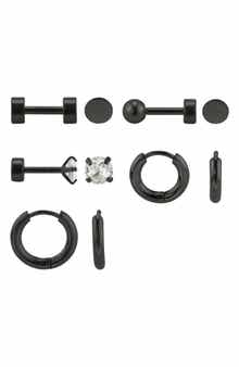 REBL Set of 5 Stud & Hoop Earrings