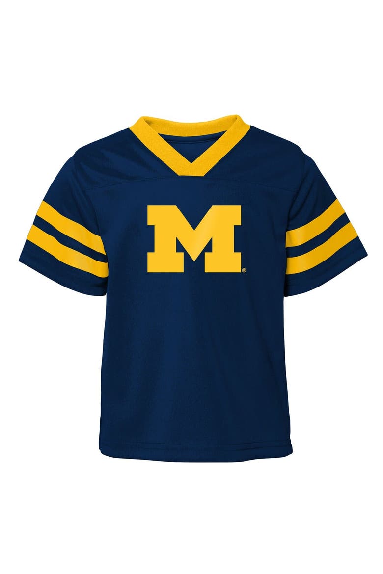 Toddler Outerstuff Navy/Maize Michigan Wolverines Red Zone Two-Piece V-Neck Top and Pants Set, Alternate, color, Navy