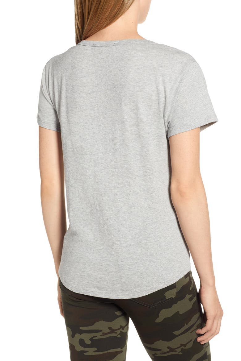 Gia Ruffle Trim Tee, Alternate, color, GREY