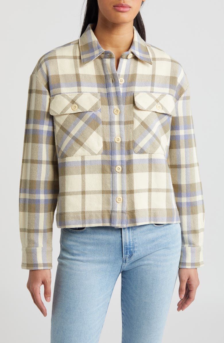 Faherty Surf Plaid Organic Cotton Flannel Overshirt, Alternate, color, 