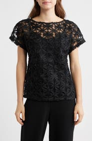 Anne Klein Floral Stitch Top