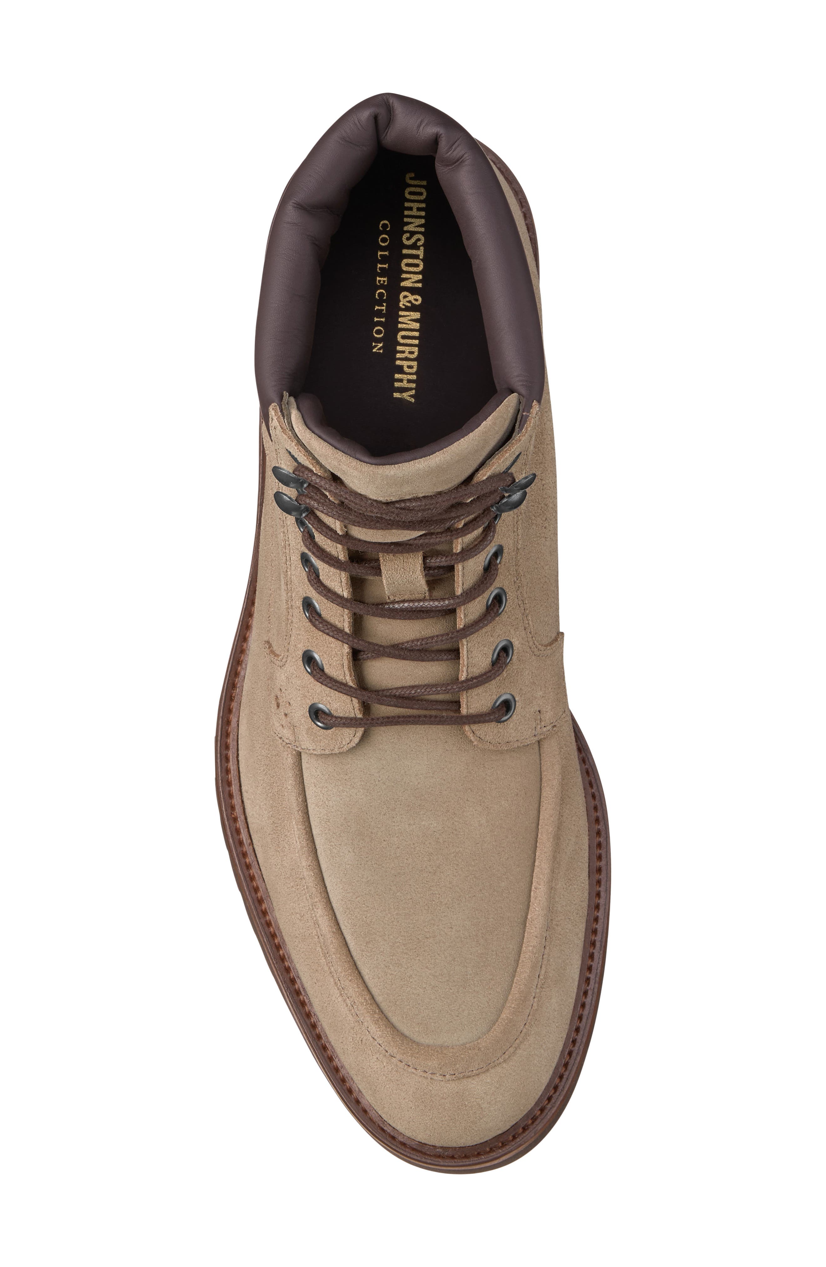Hartford Moc Toe Boot, Alternate, color, DARK TAUPE ITALIAN SUEDE