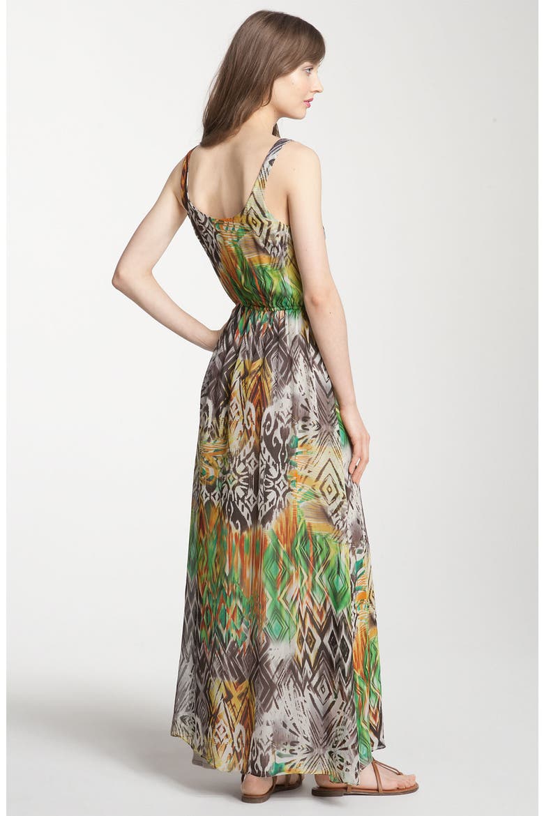 Print Maxi Dress, Alternate, color, EMERALD MULTI