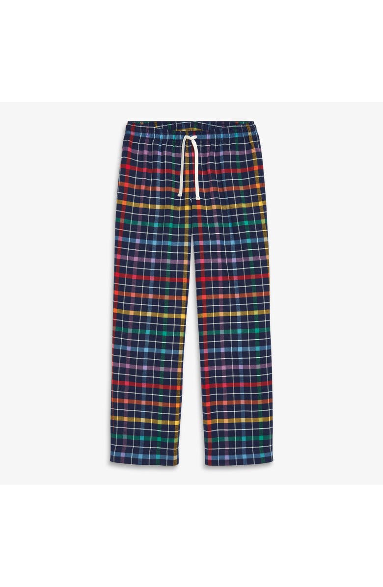 Primary Adult Flannel Holiday Pj Pant, Main, color, Navy Rainbow Plaid