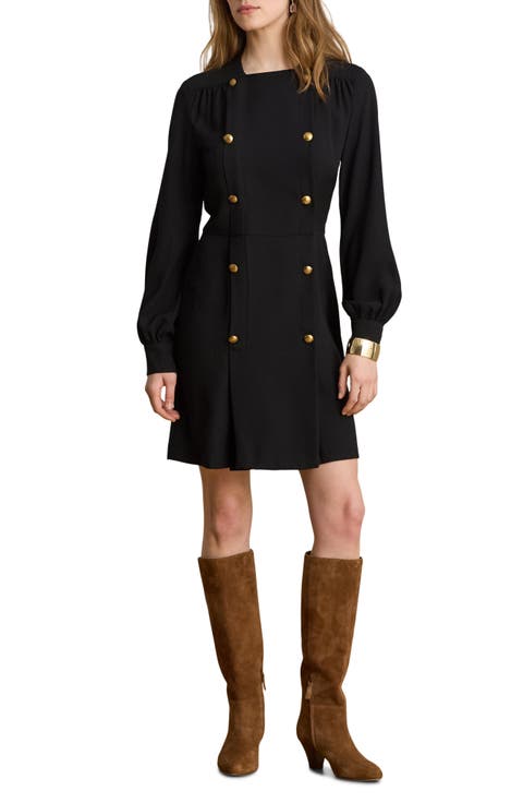 Long Sleeve Double Breasted Georgette Coat Dress