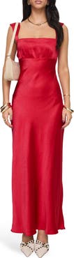 Princess Polly Radioactive Bias Cut Satin Maxi Dress