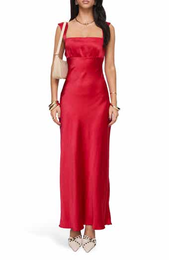 Princess Polly Radioactive Bias Cut Satin Maxi Dress