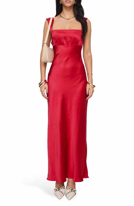 Princess Polly Radioactive Bias Cut Satin Maxi Dress