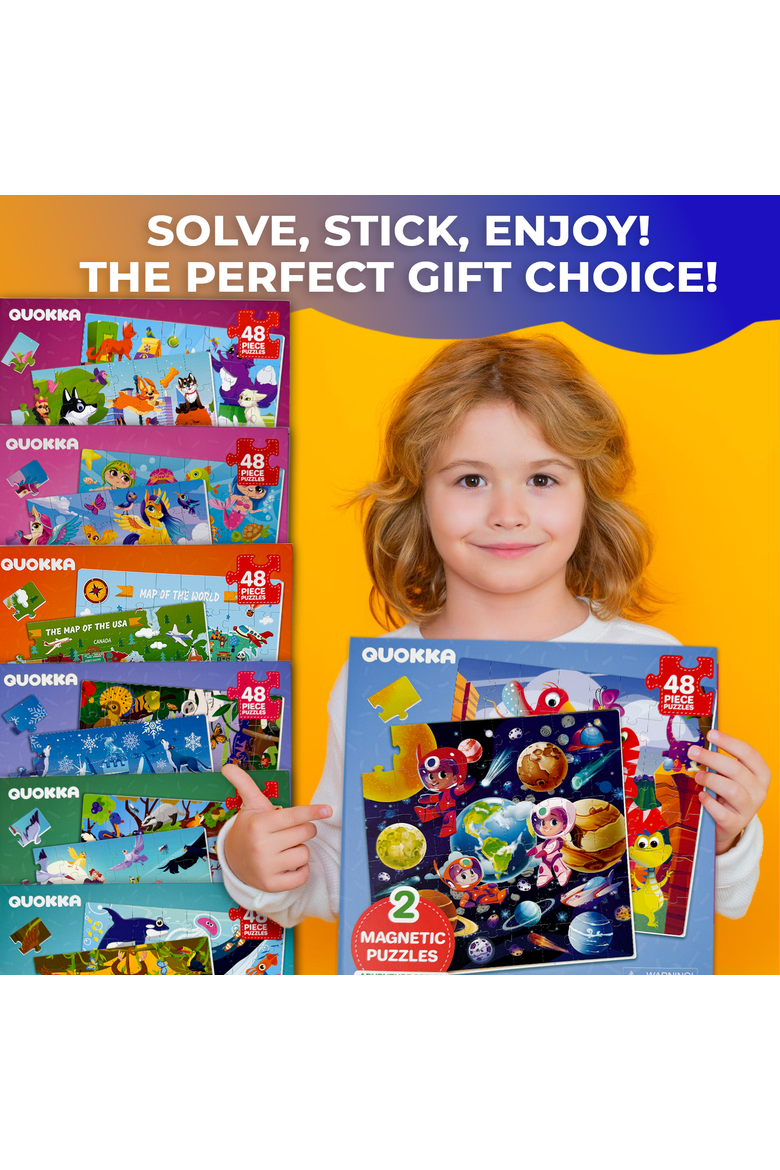 Magnetic Jigsaw Puzzle Set - 2x48 Piece, Alternate, color, Space