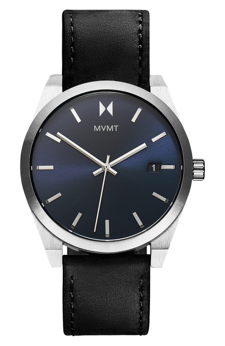 MVMT WATCHES MVMT Element Leather Strap Watch, 43mm, Main, color,