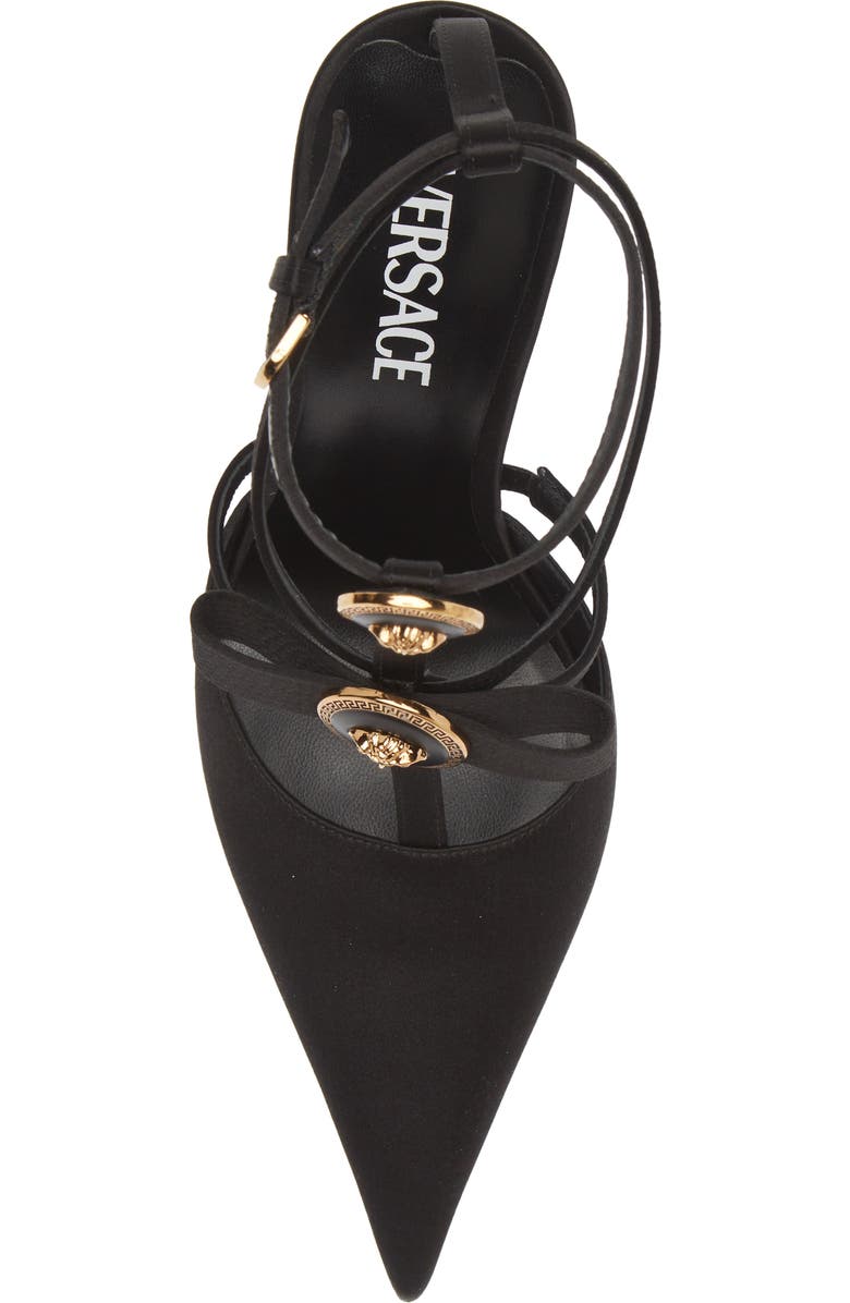 Versace Gianni Ribbon Cage Pointed Toe Pump, Alternate, color,