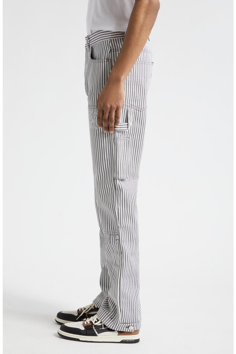Motors Stripe Cotton Carpenter Pants, Alternate, color, BLACK/ WHITE