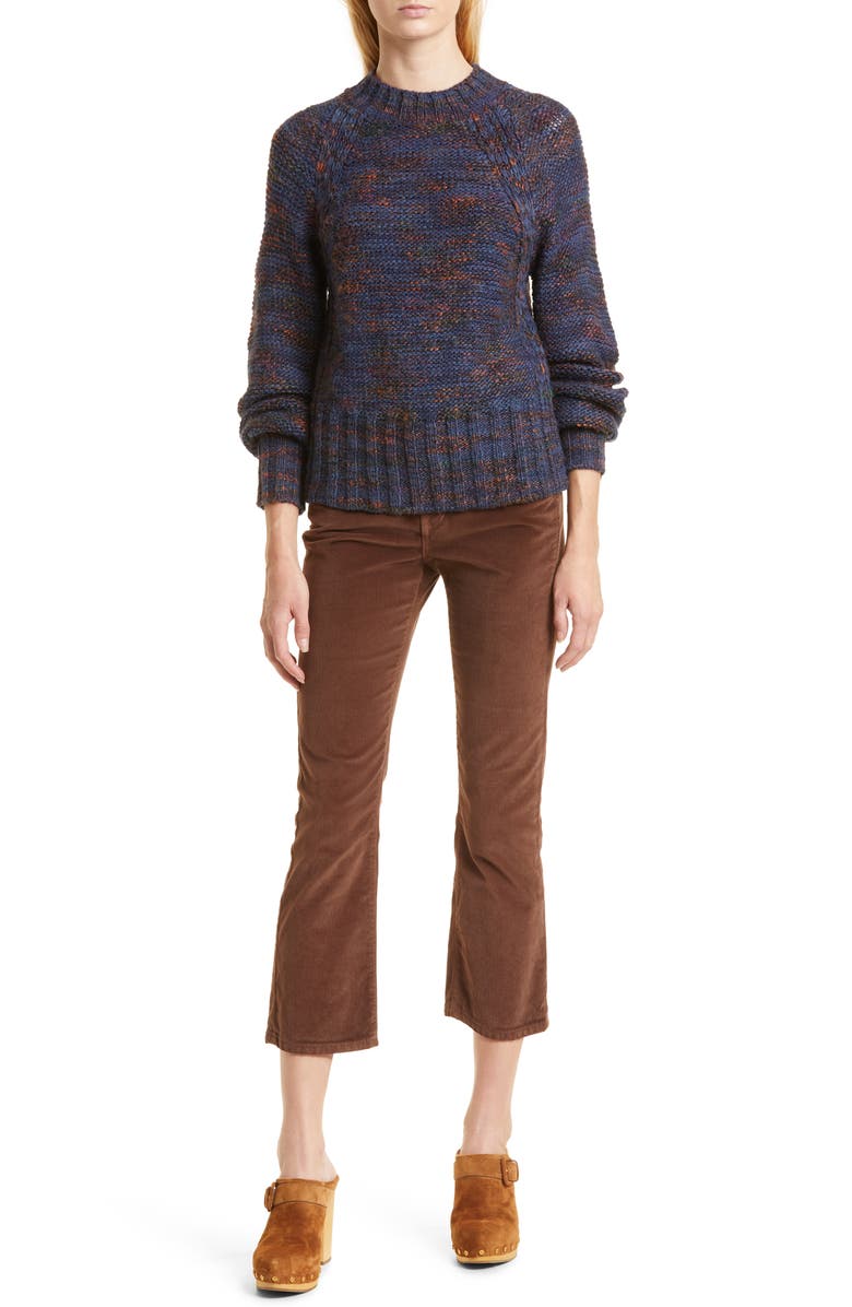 Veronica Beard Carly High Waist Kick Flare Crop Corduroy Jeans, Alternate, color,