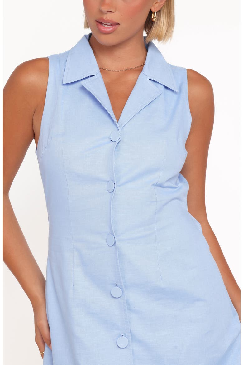 Galia Sleeveless Cotton & Linen Maxi Shirtdress, Alternate, color, BLUE