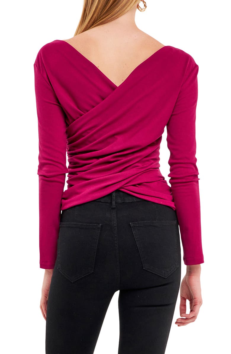 Endless Rose Shirred Crop Top, Alternate, color, Berry
