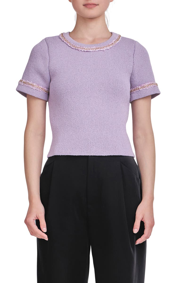 Endless Rose Chain Accent Knit Top, Main, color, Lilac
