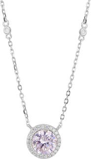 SAVVY CIE JEWELS Brilliant Cubic Zirconia Halo Pendant Necklace