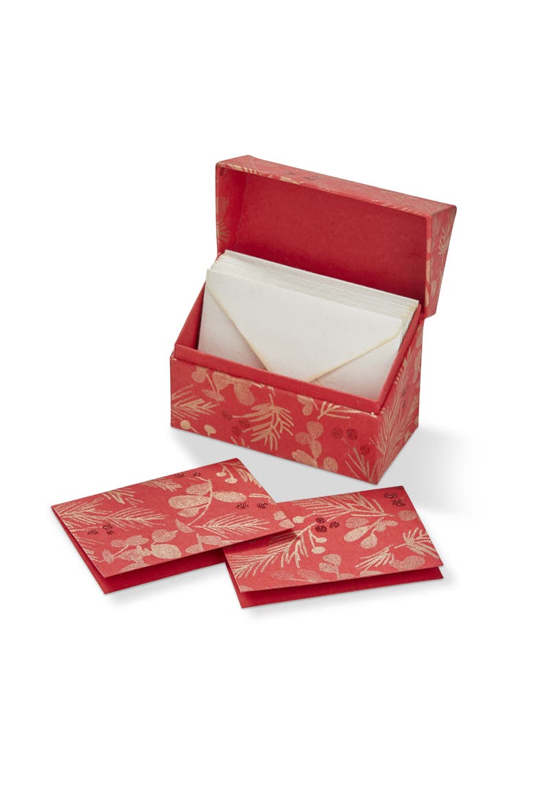 Sprig Note Cards Decorative Box Red Multi Perfect for Gifts, Main, color, Red