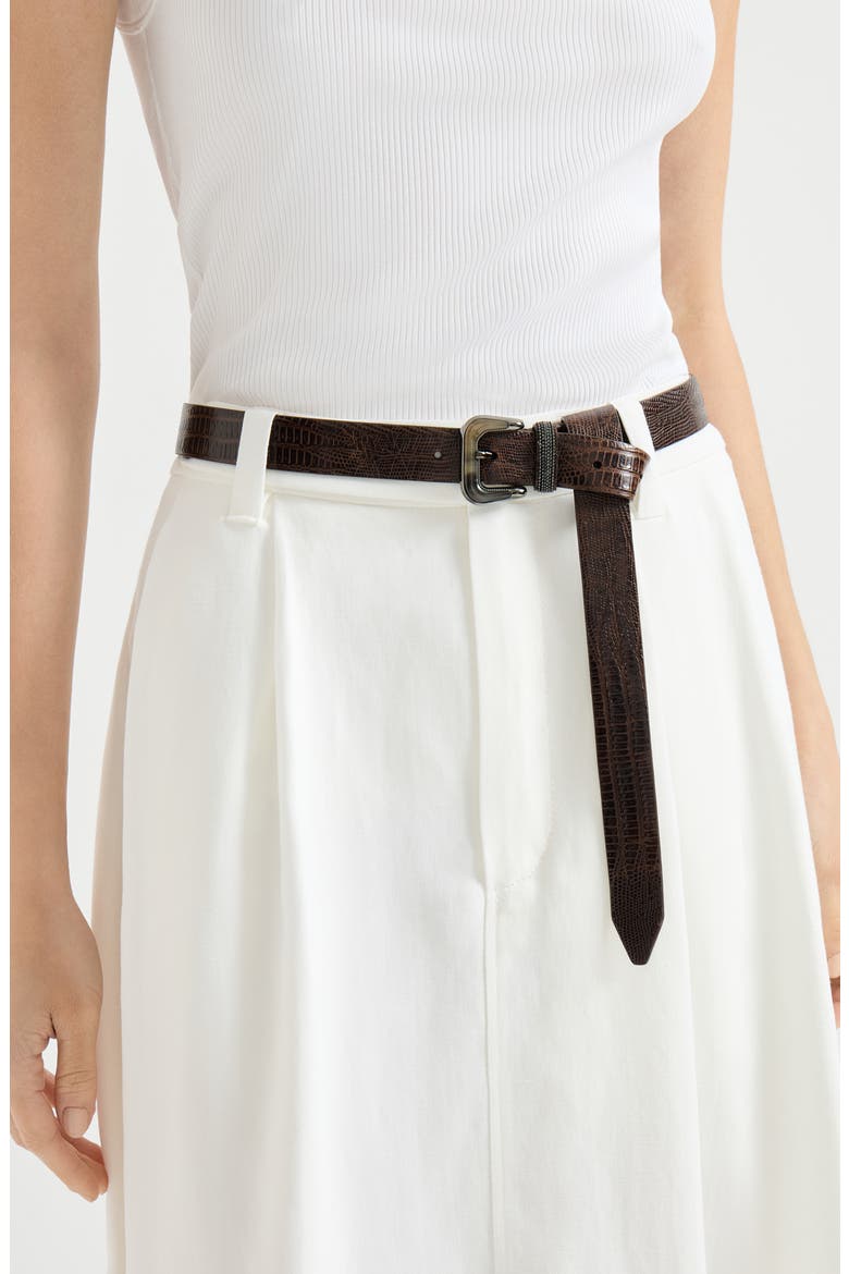 Calfskin belt, Alternate, color, Rust Brown