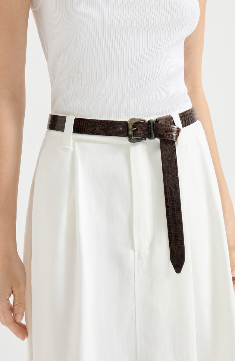 Brunello Cucinelli Calfskin belt, Alternate, color, Rust Brown