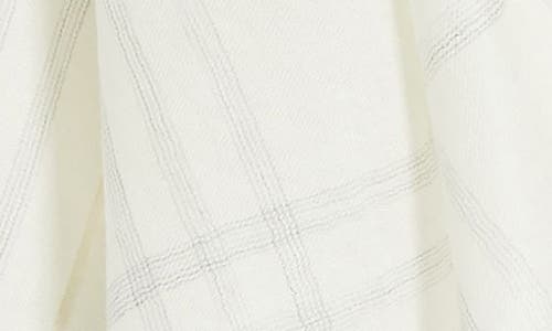 Vince Plaid Cashmere Fringe Scarf In Off White Grey